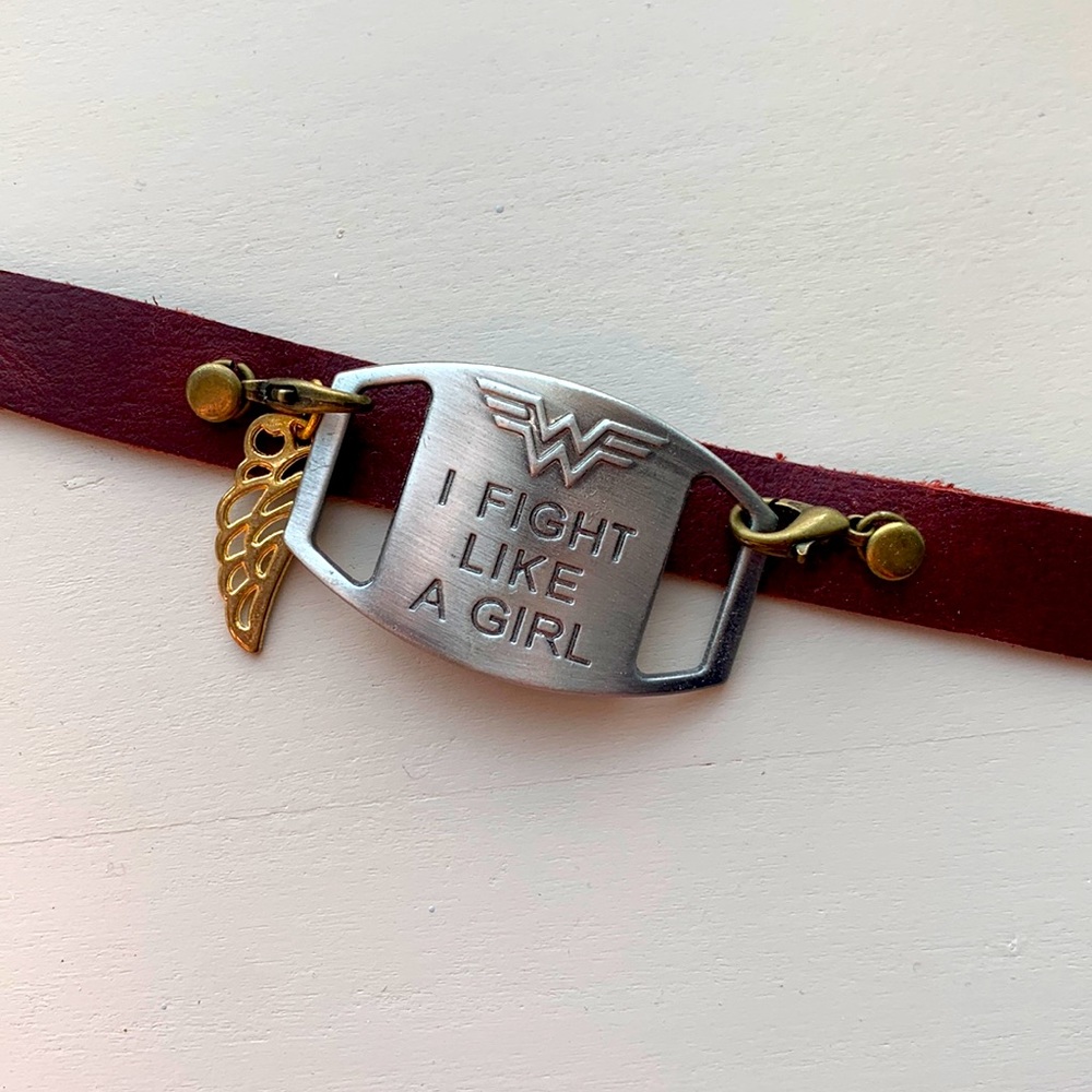 Fight Like a Girl Wonder Woman bracelet